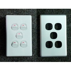 Five Gangs Switch 16a With Aluminium Cover NPE