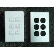 Six Gangs Switch 16a With Aluminium Cover NPE