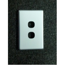 Double Switch Aluminium Cover Only NPE