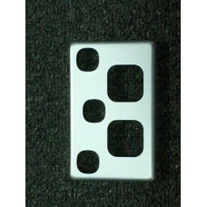 Double Power Point H|V With Extra Switch Aluminium Cover Only NPE