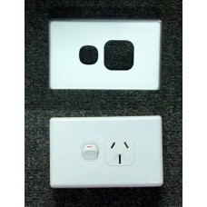 Single Power Point H 15a With Aluminium Cover NPE