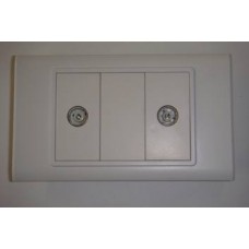 Wall Plate 2 TV Outlets - Pal Socket